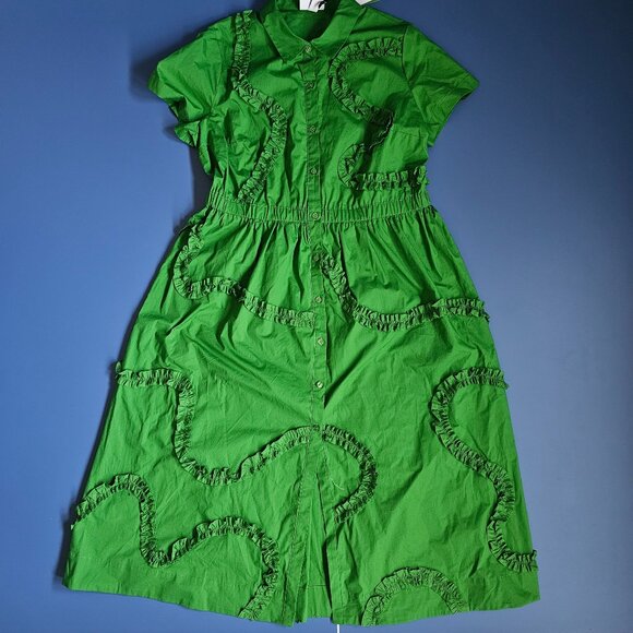 kate spade new york x Target Green Ribbon Short Sleeve Midi Shirtdress large - Picture 1 of 5